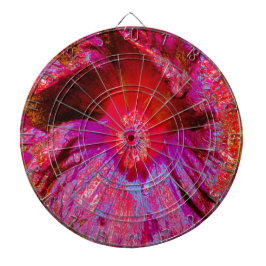 Psychedelic Trippy Retro Red Hibiscus Flower Darttavla