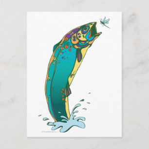 Psychedelic Trout Fishing Vykort