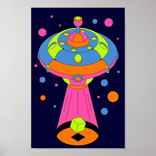 Psychedelic UFO-bortförande Poster (Framsidan)