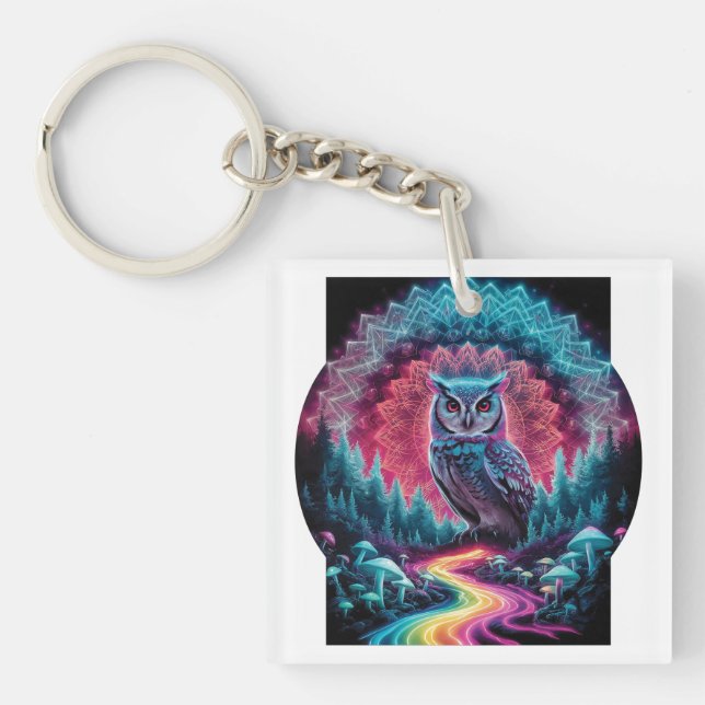 Psychedelic Uggla Mandala - Trippy Forest Art (Framsidan)
