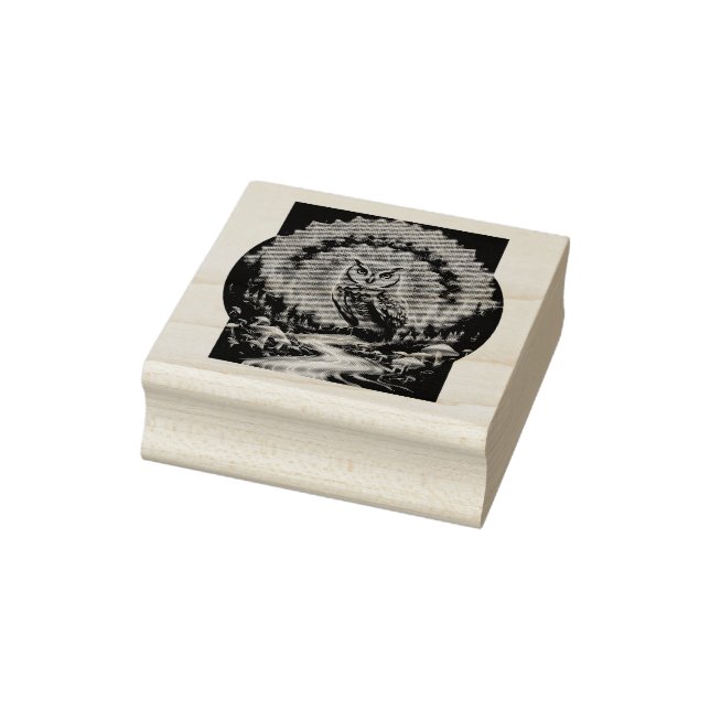 Psychedelic Uggla Mandala - Trippy Forest Art Stämpel (Stämpel)