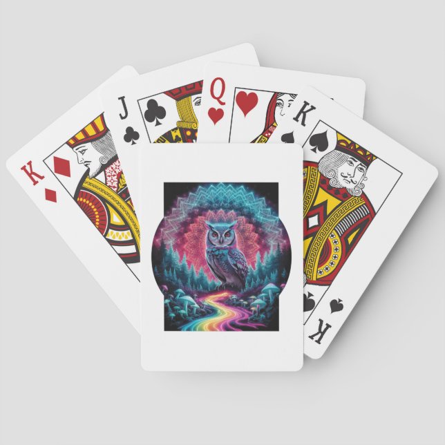 Psychedelic Uggle Mandala - Trippig Skogs Konst Casinokort (Baksidan)