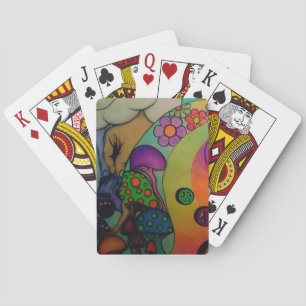 Psychedelic universumHippie som leker kort Casinokort