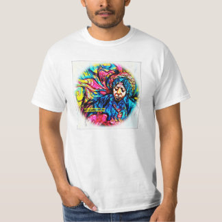 Psychedelic utslagsplats vid F.Bizo-vit T-shirt