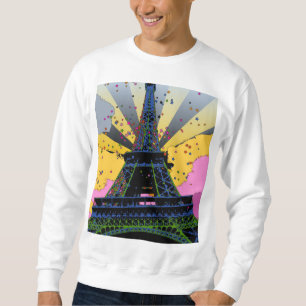 Psychedelic värld: Eiffel torn, Paris frankrike A Lång Ärmad Tröja
