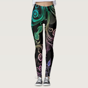 Psychedelic vätskedamasker leggings