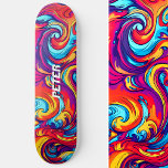Psychedelic Vibrant Abstrakt Swirl Urban Graffiti Mini Skateboard Bräda 18,5 Cm<br><div class="desc">Rid kreativitetens vågar med vår Psychedelic Vibrant Abstrakt Swirl Mönster Graffiti skateboard. Bygg upp det vibrerande kaoset under fötterna och stå ut i stil. Personalzie med ditt namn eller så kan du ta bort det. Det här är ytterligare 100% Snughamsterdesign.</div>