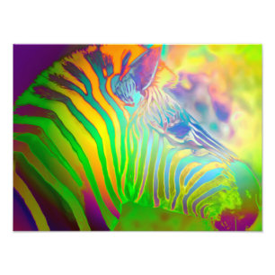 Psychedelic Vilda djur Zebra Fototryck