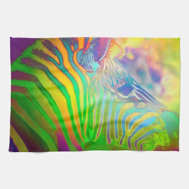 Psychedelic Vilda djur Zebra Kökshandduk (Horisontell)