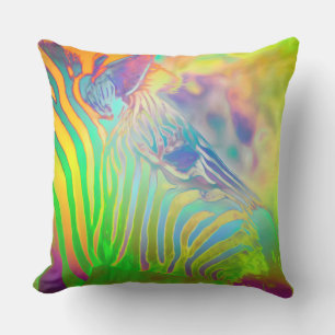 Psychedelic Vilda djur Zebra Kudde