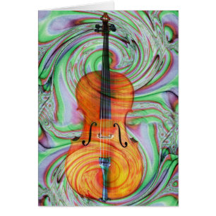 Psychedelic violoncell hälsningskort