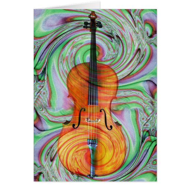 Psychedelic violoncell hälsningskort (Framsidan)
