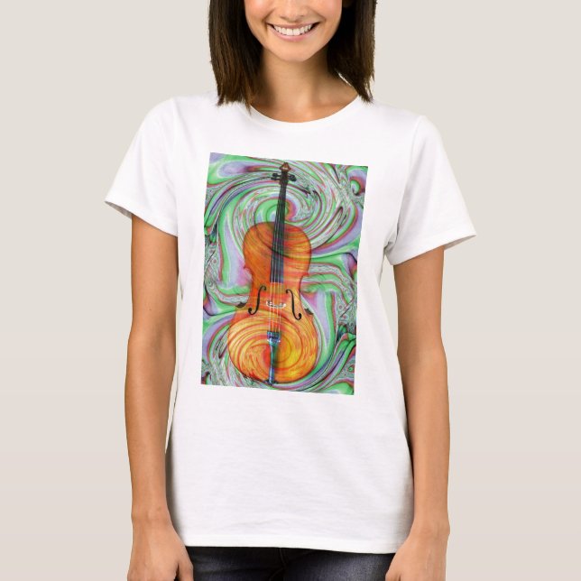 Psychedelic violoncell t-shirt (Framsida)