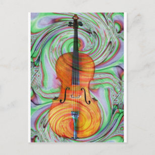 Psychedelic violoncell vykort