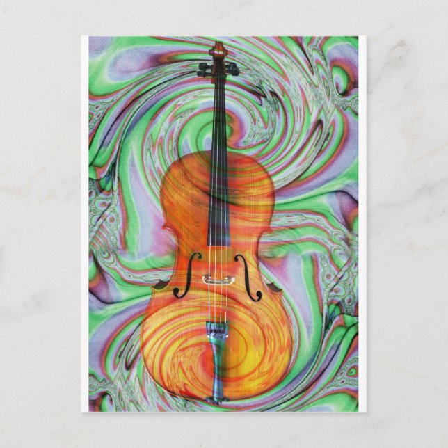 Psychedelic violoncell vykort (Framsida)