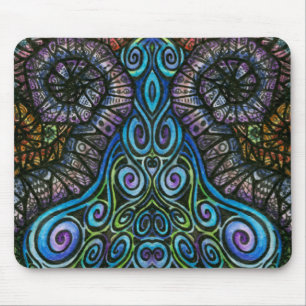 Psychedelic virvlar runt mönster Mousepad #2 Musmatta