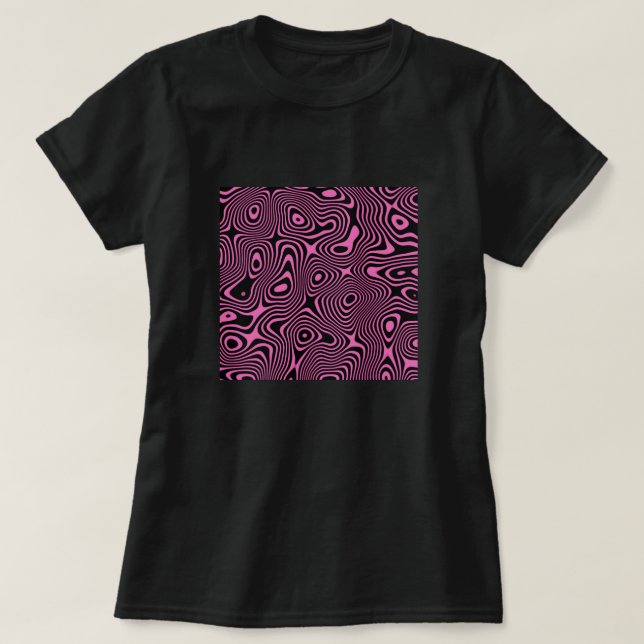 Psychedelic Wave Mönster | Abstrakt Trippy Linjer T Shirt (Design framsida)
