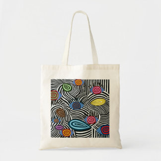 Psychedelic Wave Mönster Tote - Fet Abstrakt Art Tygkasse