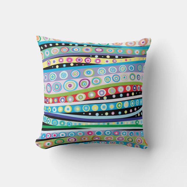 Psychedelic  Wave Pattern** Throw Pillow Kudde (Framsida)