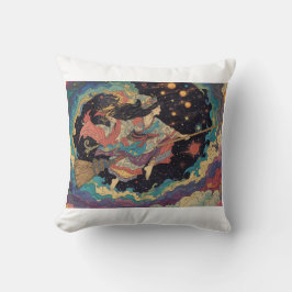 Psychedelic witch cushion kudde