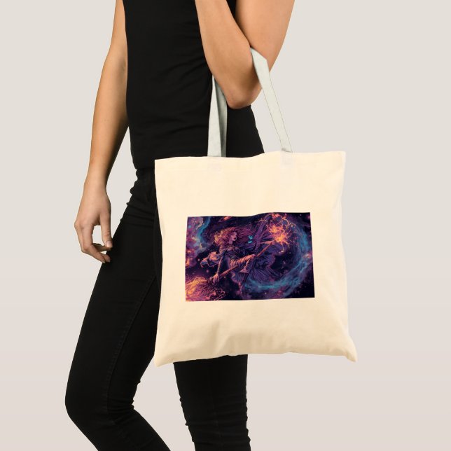 psychedelic witch totebag tygkasse (Framsida (produkt))