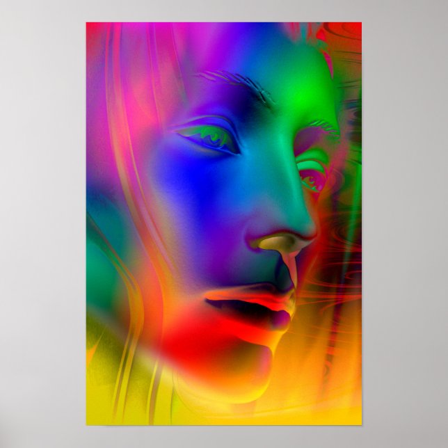 Psychedelic Woman Ansikte Poster (Framsidan)