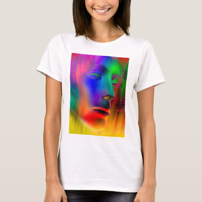 Psychedelic Woman Ansikte T Shirt (Framsida)