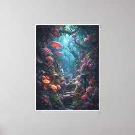 Psychedelic woodland canvas print