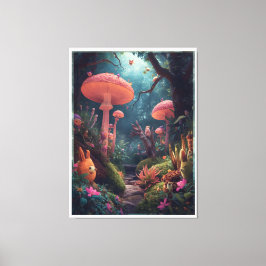 psychedelic woodland canvas print