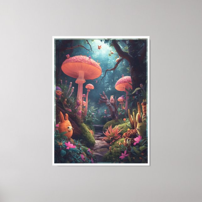 psychedelic woodland canvas print (Framsida)
