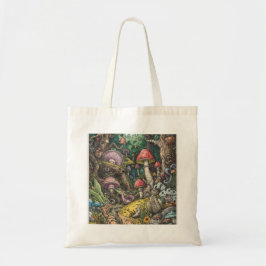 Psychedelic woodland tote bag tygkasse