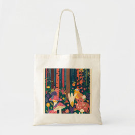 Psychedelic woodland tote bag tygkasse