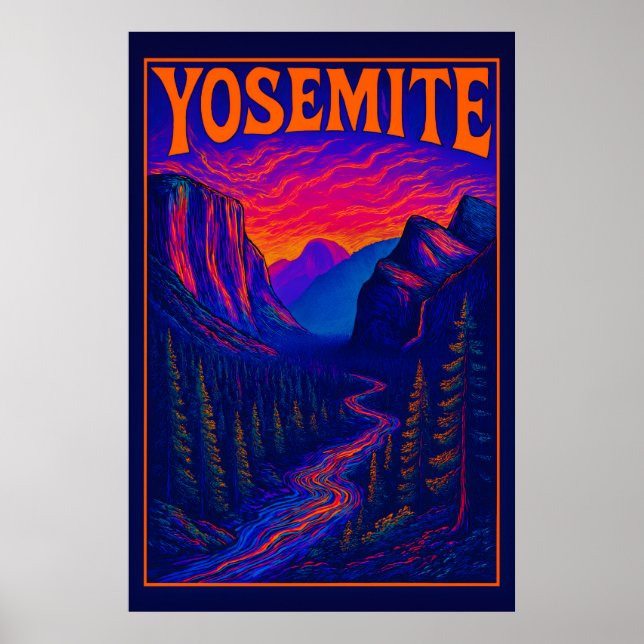 Psychedelic Yosemite Poster (Framsidan)