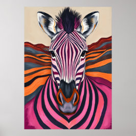 Psychedelic Zebra ränder - Pop Art Safari Poster