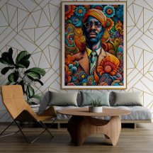 Psychedelica Abstrakt African American Man