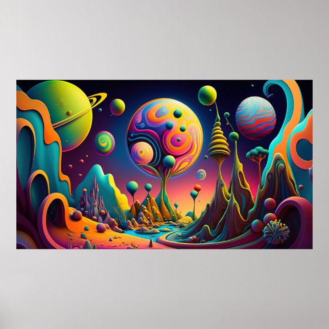 Psychedelie Space-banderollmall Poster (Framsidan)