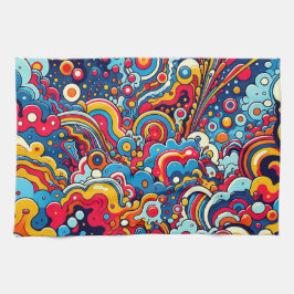 Psychedelische bunte Grafik Kökshandduk