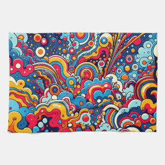 Psychedelische bunte Grafik Kökshandduk