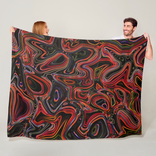 Psychedelische Farbwirbel - Kuschelige Decke Fleecefilt (På plats)