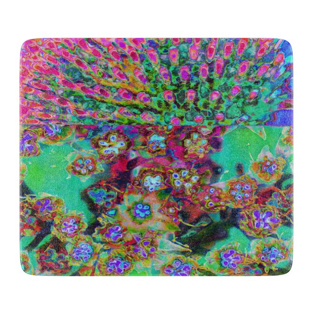 Psychedelisk Abstrakt Groovy Lila Sedum (Framsidan)