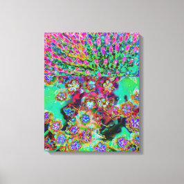 Psychedelisk Abstrakt Groovy Lila Sedum Canvastryck
