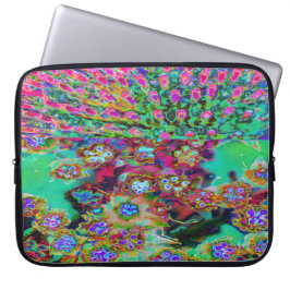Psychedelisk Abstrakt Groovy Lila Sedum Laptop Fodral