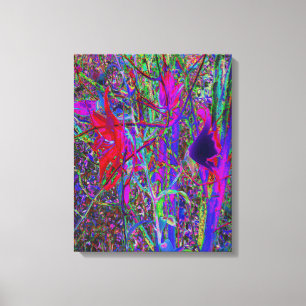 Psychedelisk Abstrakt Regnbågsfärger Liljeträdgård Canvastryck