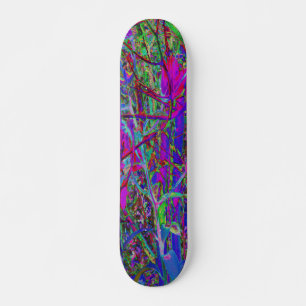 Psychedelisk Abstrakt Regnbågsfärger Liljeträdgård Mini Skateboard Bräda 18,5 Cm