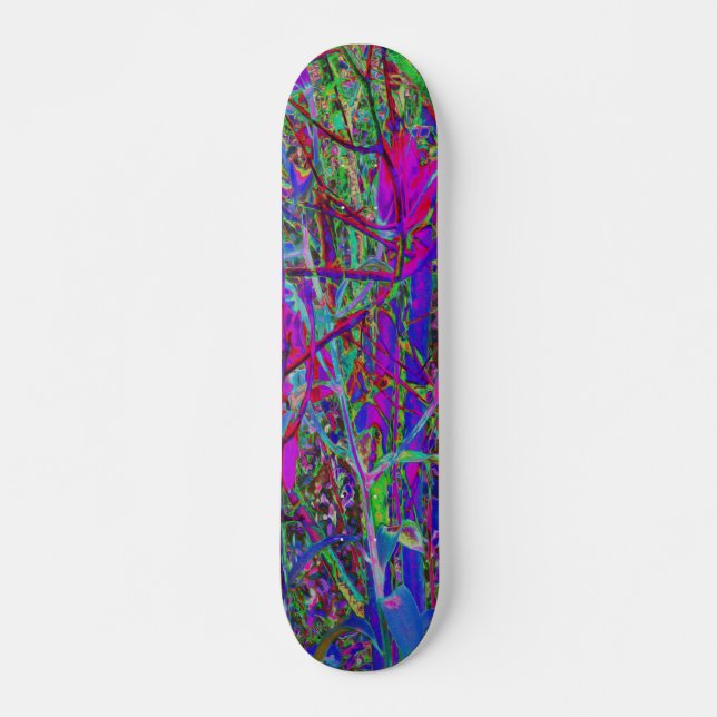 Psychedelisk Abstrakt Regnbågsfärger Liljeträdgård Mini Skateboard Bräda 18,5 Cm (Framsida)