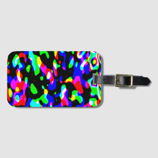 Psychedelisk Abstrakt Svart Ljus Neon Konst Bagagebricka