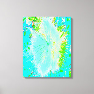 Psychedelisk Aqua och Limegrön Milkweed Canvastryck