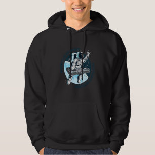 Psychedelisk astronaut EDM DJ i yttre rymden Sci f Hoodie