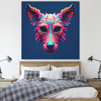 Psychedelisk bästa vän - Hunddesign T-shirt Canvastryck