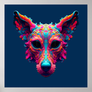 Psychedelisk bästa vän - Hunddesign T-shirt Poster